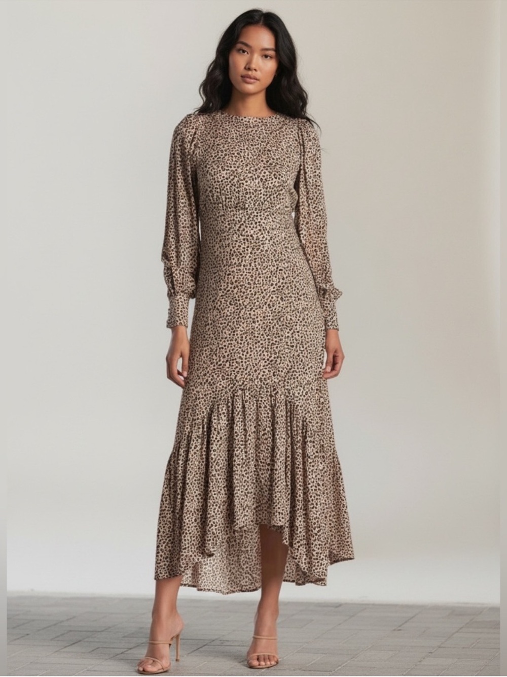 AFRM GILDA BACK CUTOUT DRESS IN Leopard